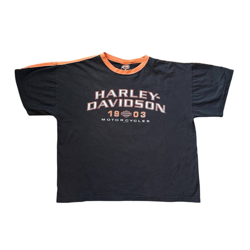 Harley-Davidson Black Tee with Orange Trim